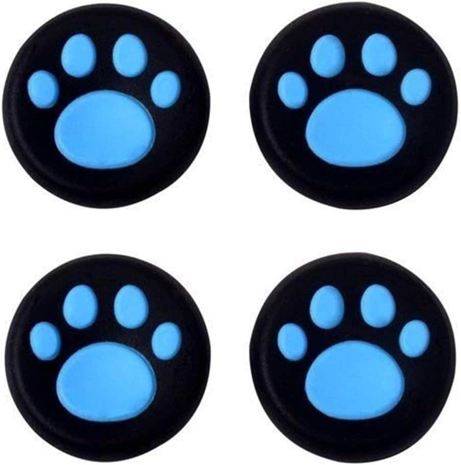 Maxku Silicone Controller Thumb Grips Caps for PlayStation, Xbox One, 4 Pieces - Blue Black