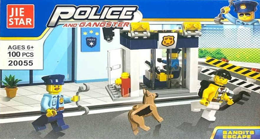 Jie Star W71-459 Police Department Plastic Lego Building Set, 100 Pieces - Multicolor