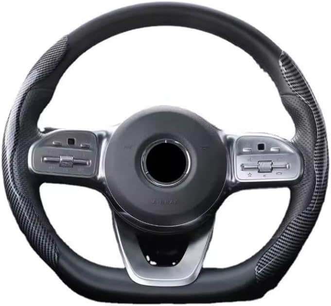 Carbon Fiber Steering Wheel Handle Cover - Black
