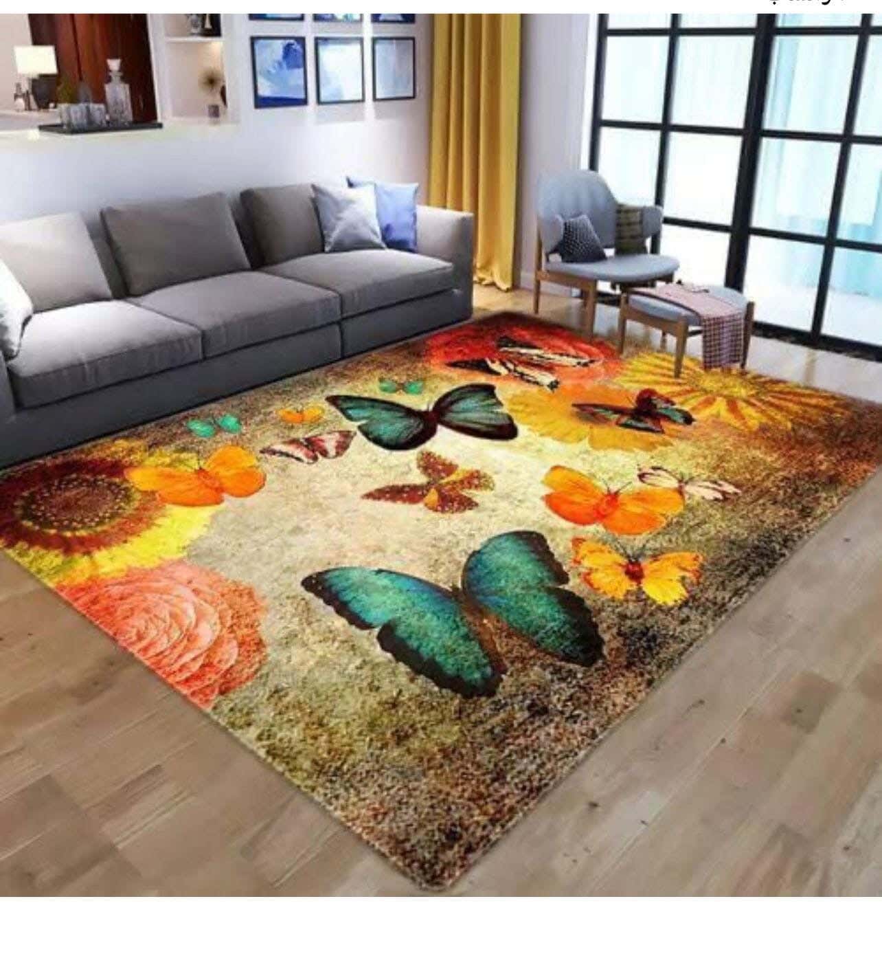 Line Sleep Dots Fabric Carpet protector, 200x300 cm - Multicolor