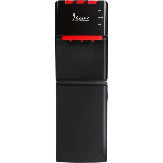 iHome ki777 Water Cooler, Top Load, Cold/Hot/Warm, with Refrigerator & Freezer,  - Red Black