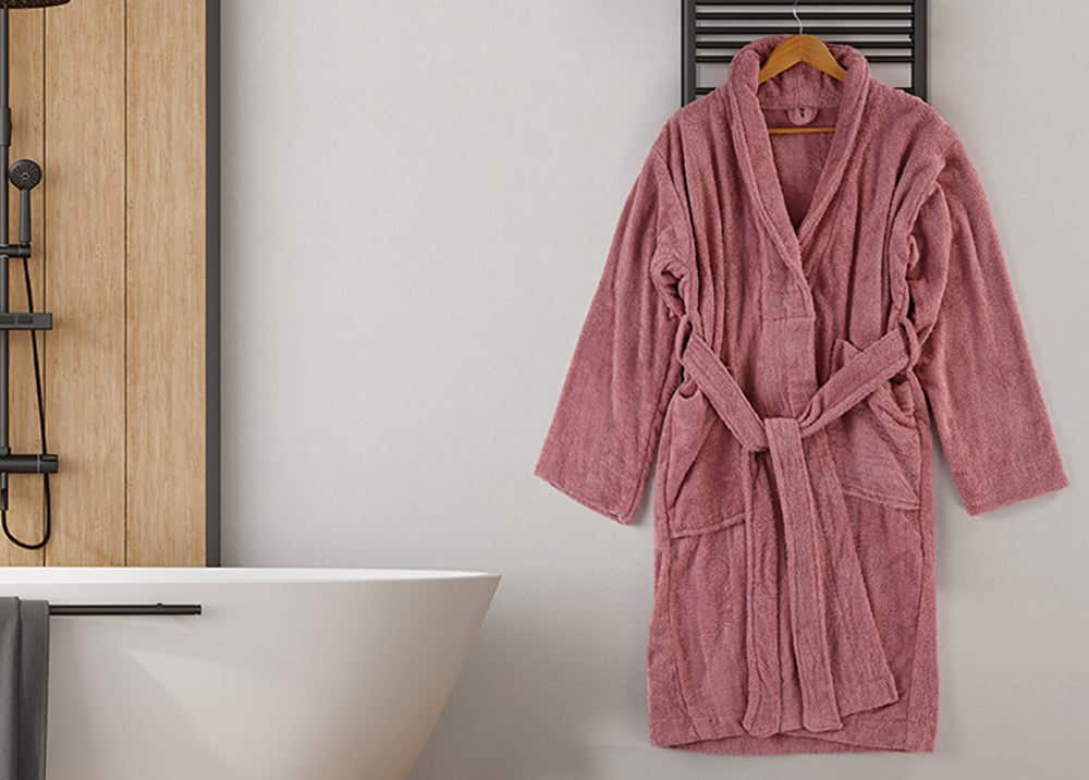 jacquardina Cotton Bathrobe, Size XXL- Cashmere