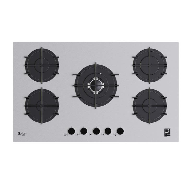 Purity HPT911S Built-in Gas Hob, 86x51x5 cm, 5 Burner - Silver
