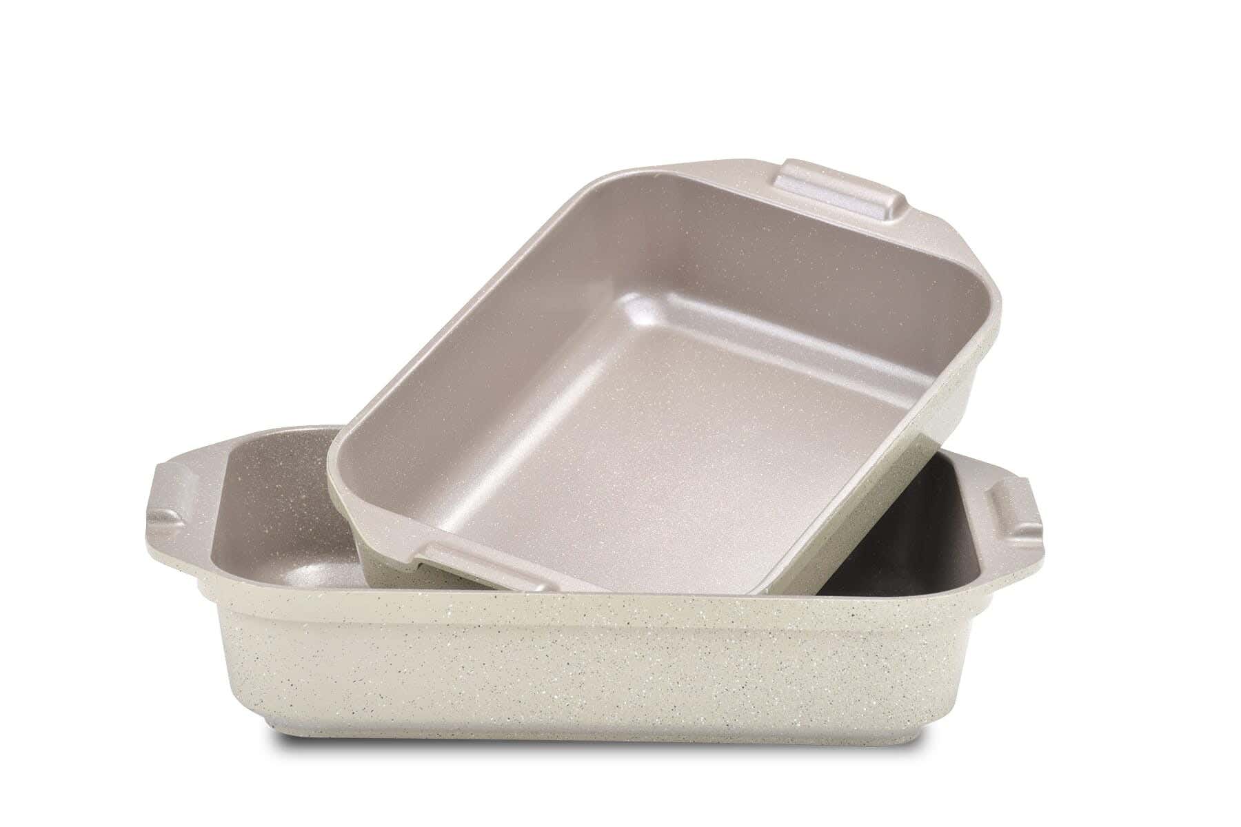 Solingen Rectangular Granite Casserole Set, 35/40 Cm, 2 Pieces - Beige