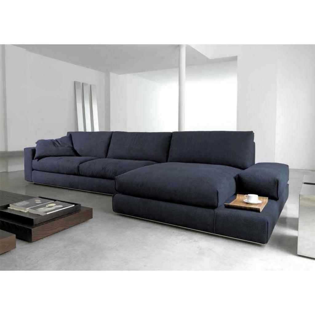 L-shaped corner sofa, beech wood, linen, 300x160x85x75 cm - Blue
