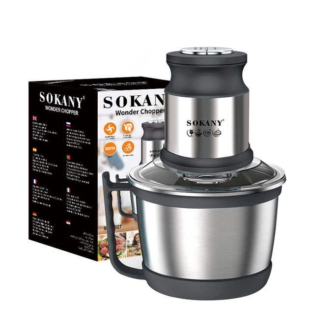Sokany SK-7027 Chopper, 4 Blades, 3L, 800w - Silver