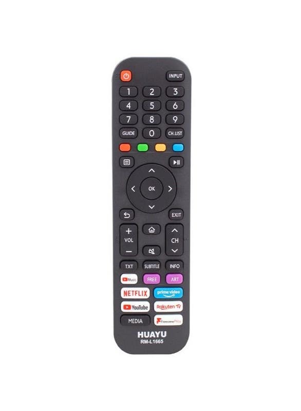 Huayu Remote Control Compatible with Hisense Prime, Prime Video and Netflix - Black