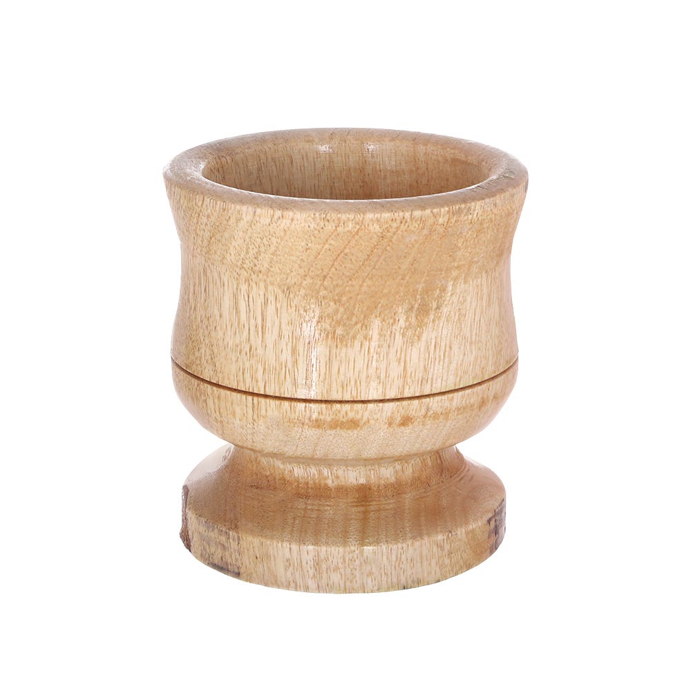 El Zahra Wooden Mortar, Big - Brown