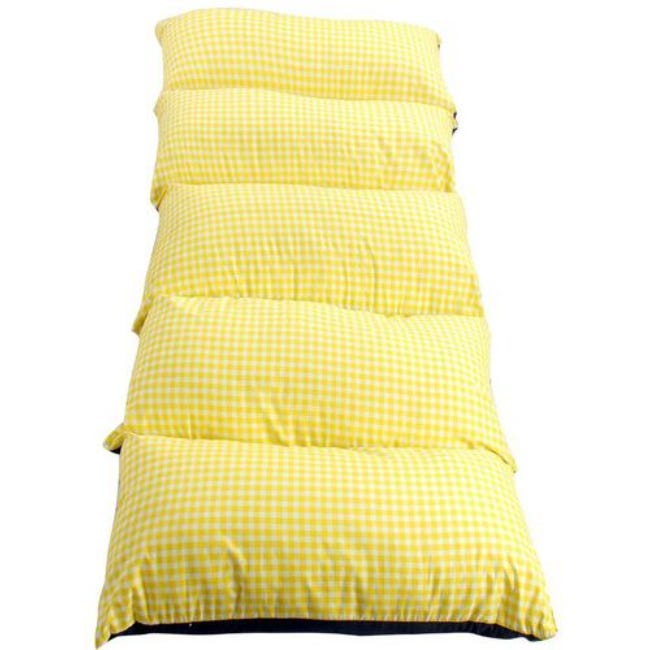 Microfiber Floor Foldable Mattress, 230x90 cm - Yellow Navy