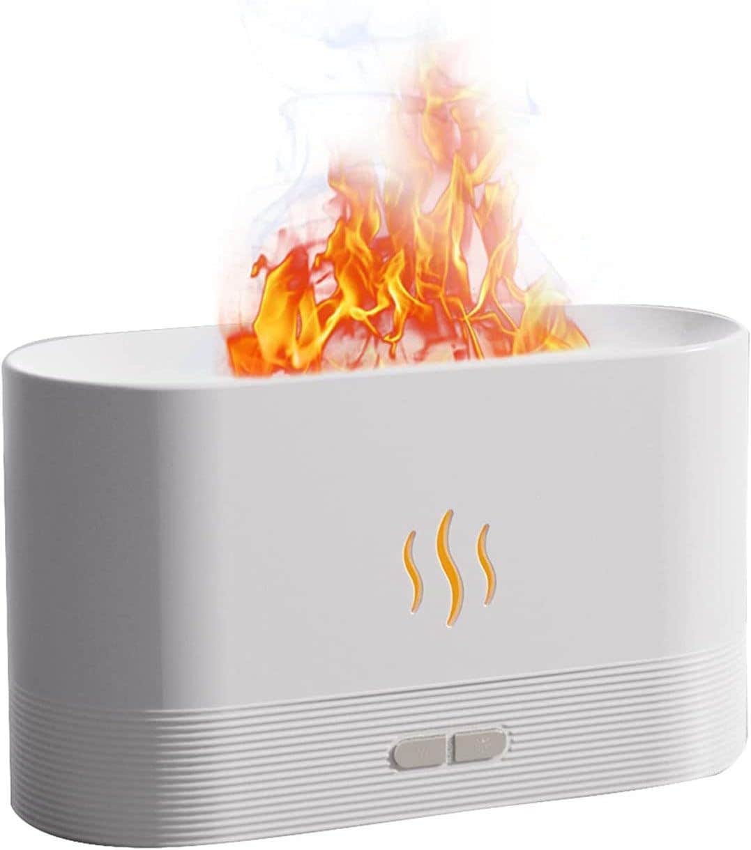 Ghopy Essential Oil Diffuser With Flame, 180Ml - White