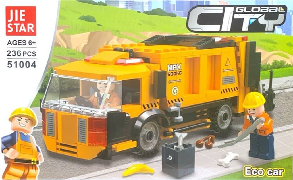 Jie Star W71-472 Eco Car Plastic Lego Building Set, 236 Pieces - Multicolor