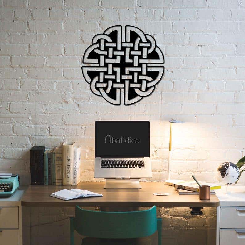 Decorative Wall Hanging, MDF Wood, 98×100 - Black