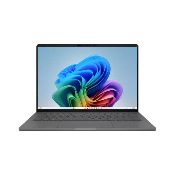 ASUS Zenbook A14 UX3407QA-QD155W Snapdragon X X1 26 100 512GB SSD 16GB Ram Qualcomm Adreno GPU 14'' Inch WUXGA Win.11 - Iceland Gray
