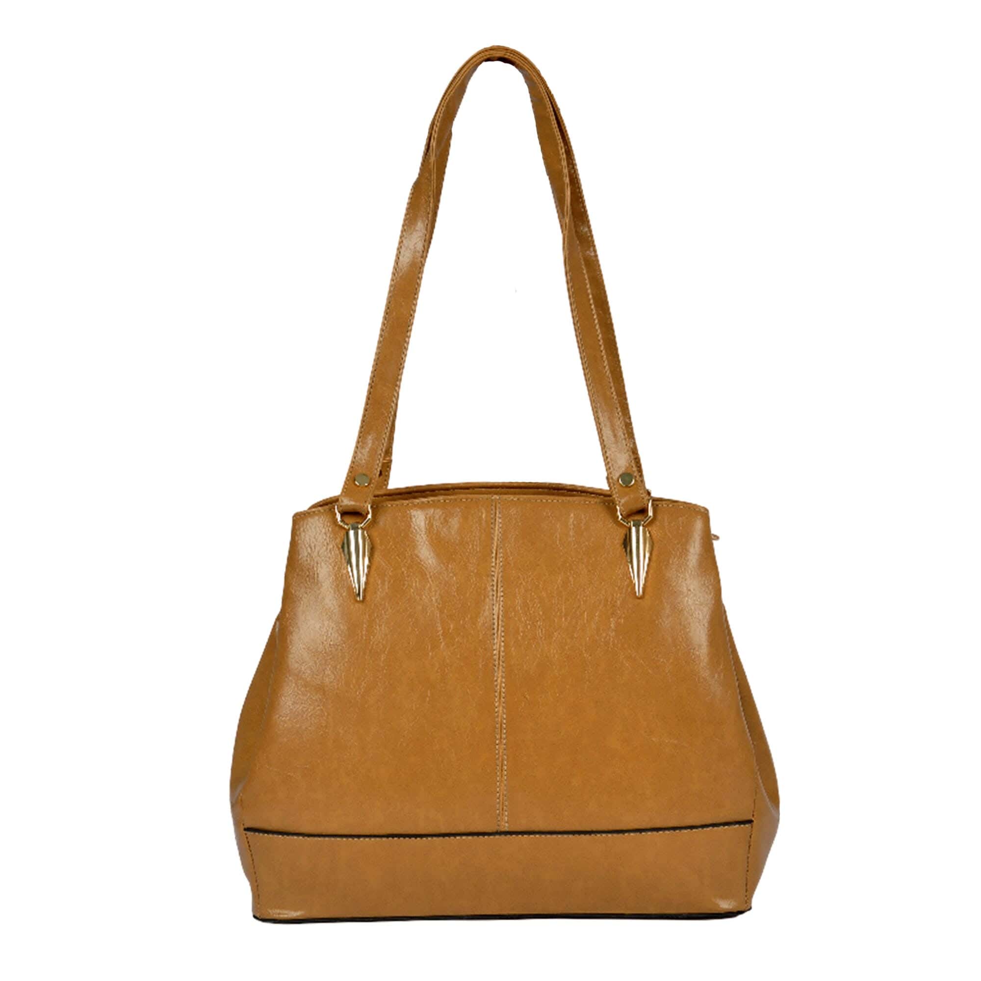 Women'S Faux Leather Shoulder Bag - Coffee