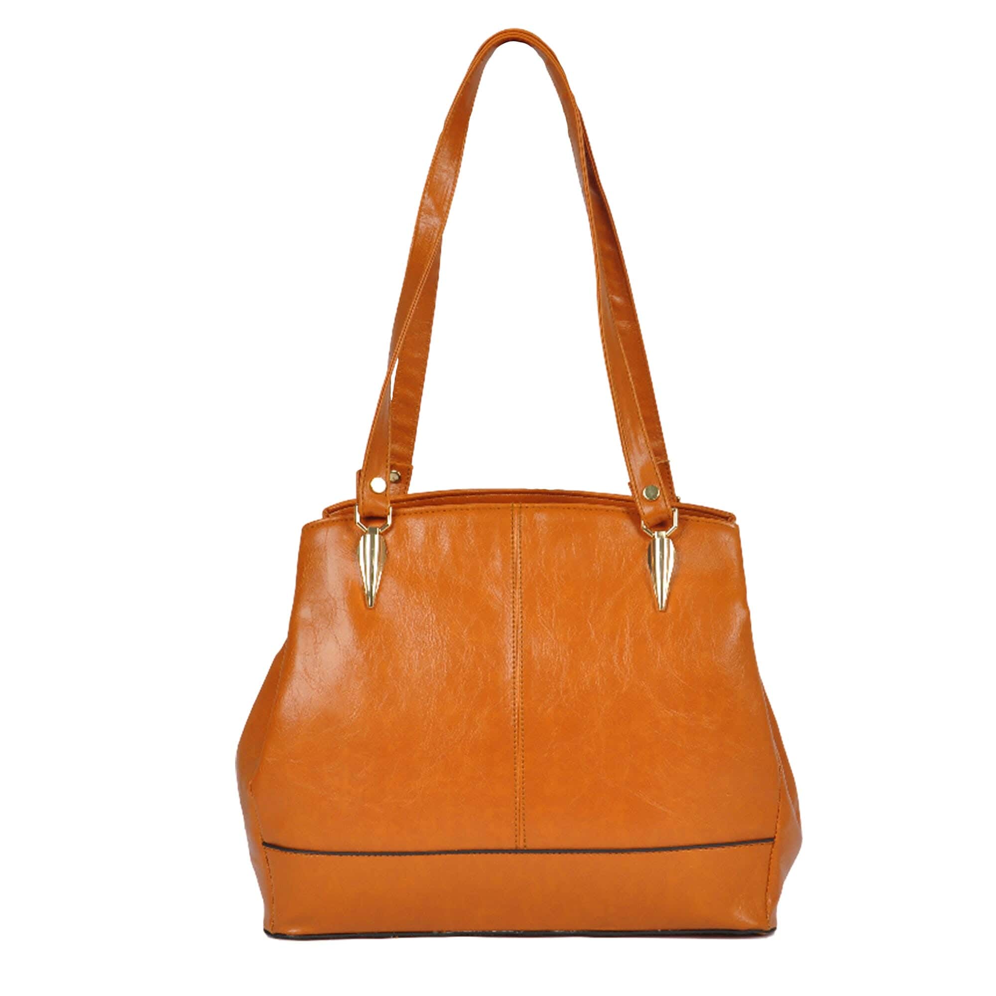 Women'S Faux Leather Shoulder Bag - Havana
