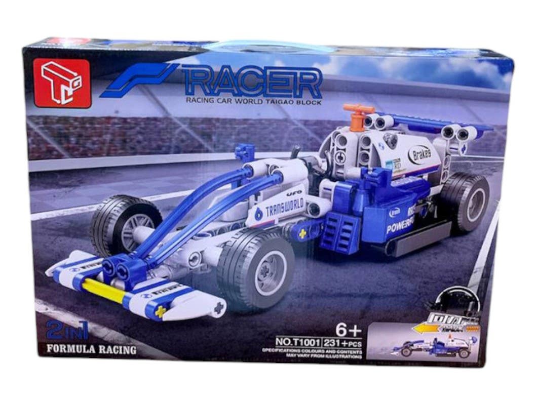 Alsafwa W71-495 Race Car Plastic Lego Building Set, 231 Pieces - Multicolor