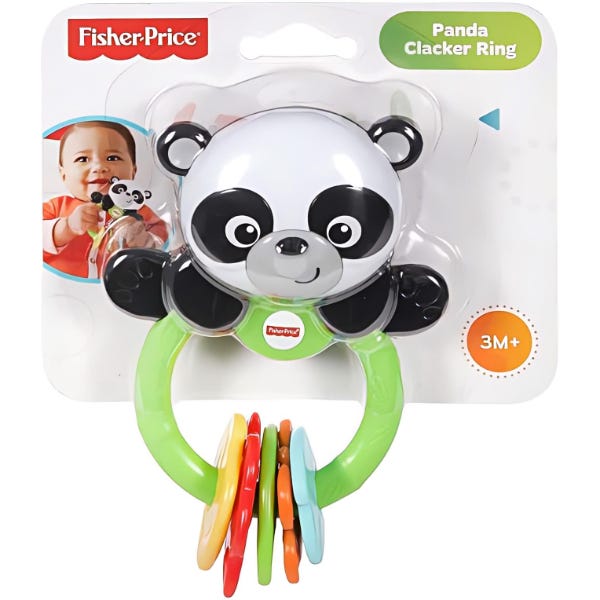 Panda Clacker Ring with Colorful Clackers, Multicolor