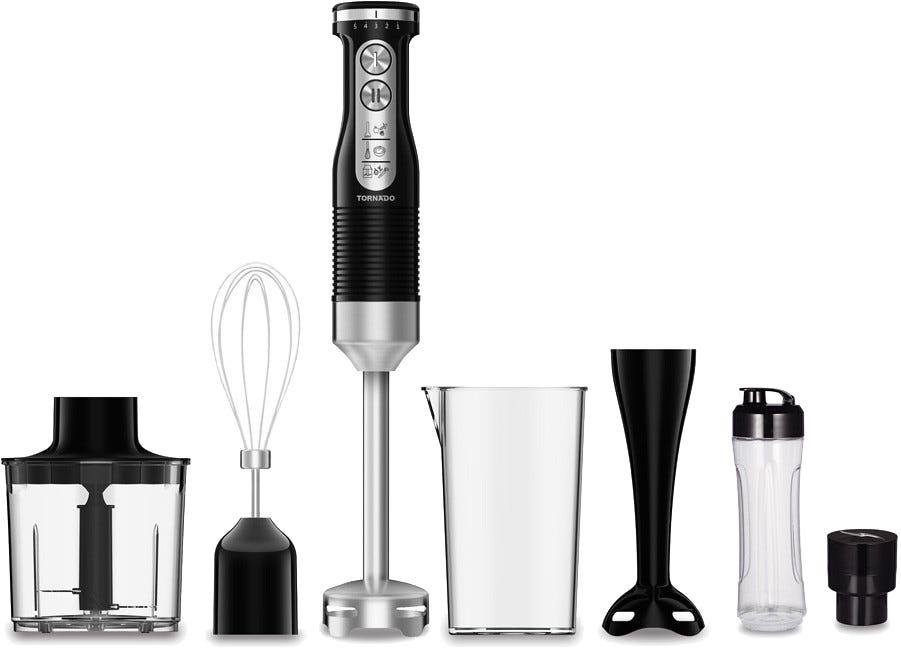 Tornado THB-600C Hand Blender, 600 Watt, 500 ml - Black