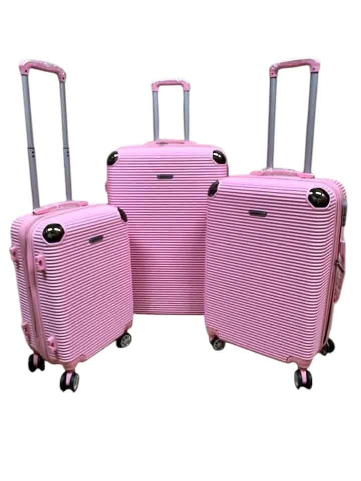 Nour Shopping Travel Bag Set, 3 Pieces, Fiber - Pink