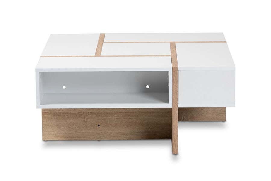 Mdf Wood Center Table, 100 X 100 X 40 Cm - White