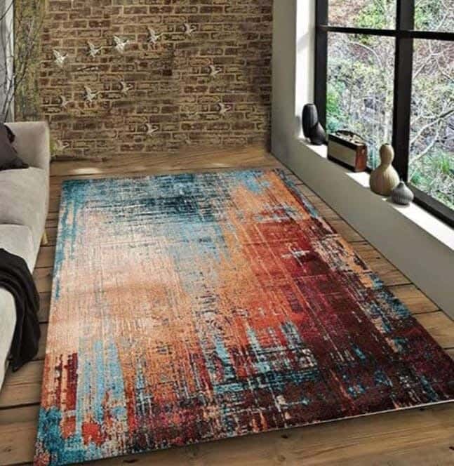Line Sleep Dots Fabric Carpet protector, 200x300 cm - Multicolor