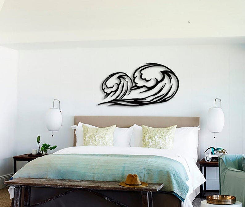 Decorative Wall Hanging, MDF Wood, 85×45 - Black