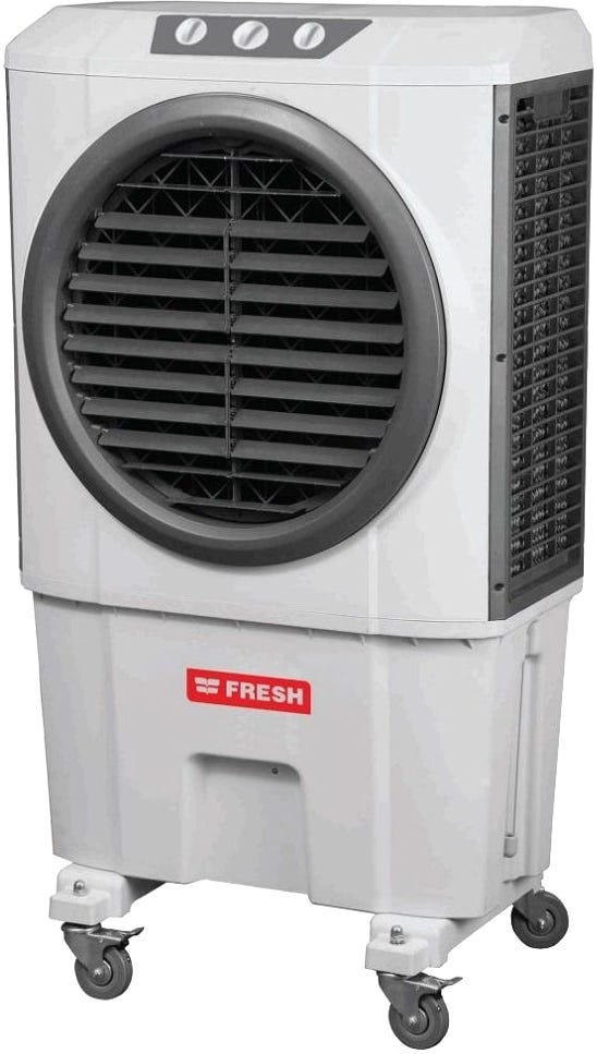 Fresh FA-M60 Portable Air Cooler, 72 Liter - White Light Grey