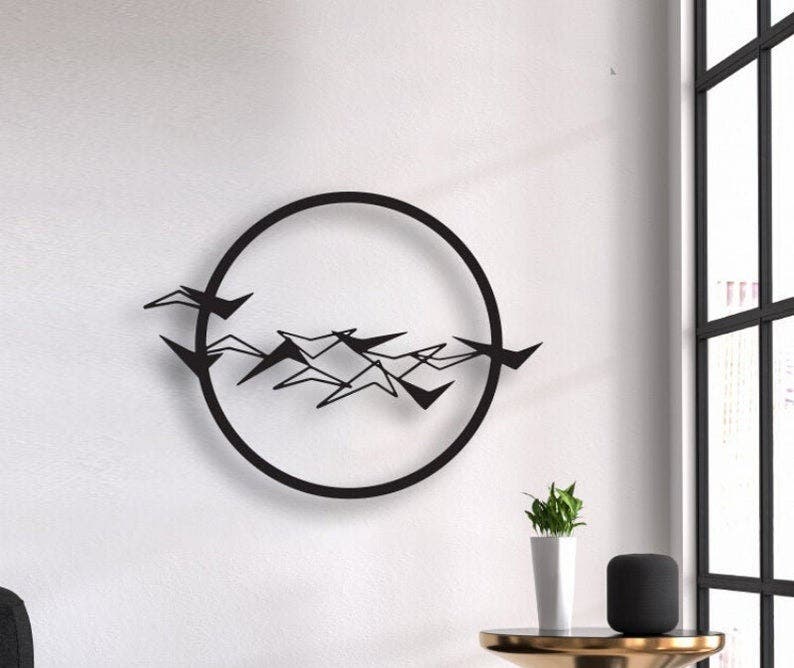 Decorative Wall Hanging, MDF Wood, 75×70 - Black