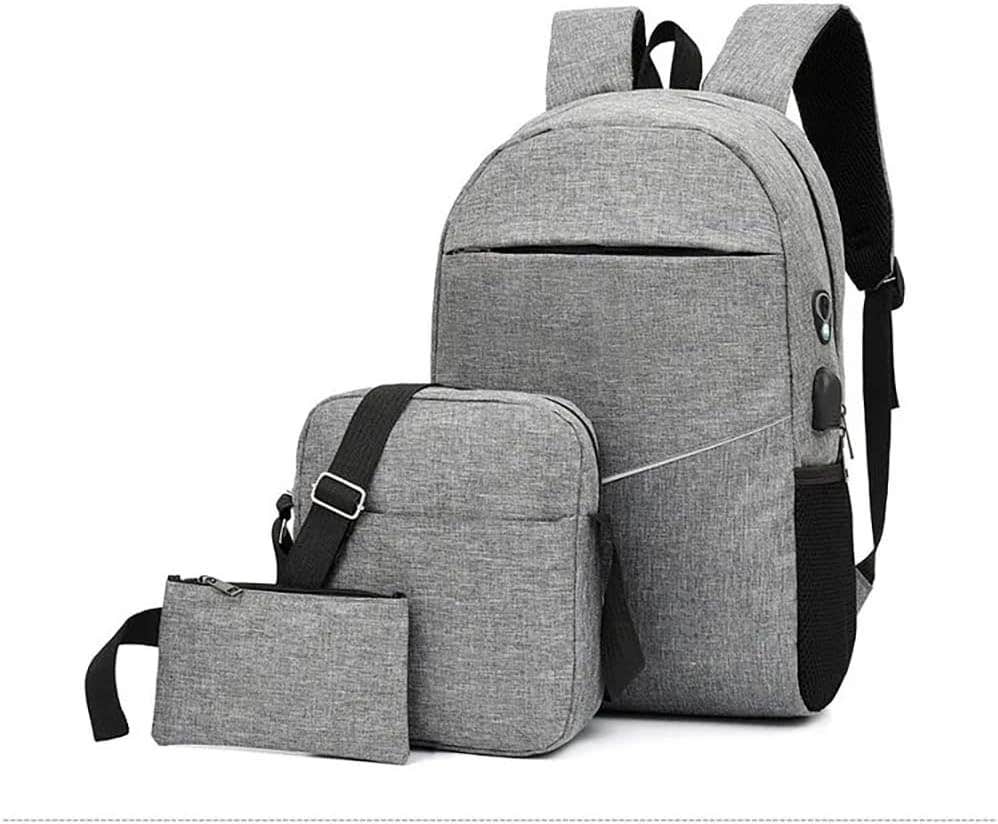 Dogou USB Charging Port Travel Laptop Backpack, 16 Inch, 3 Pieces - Grey