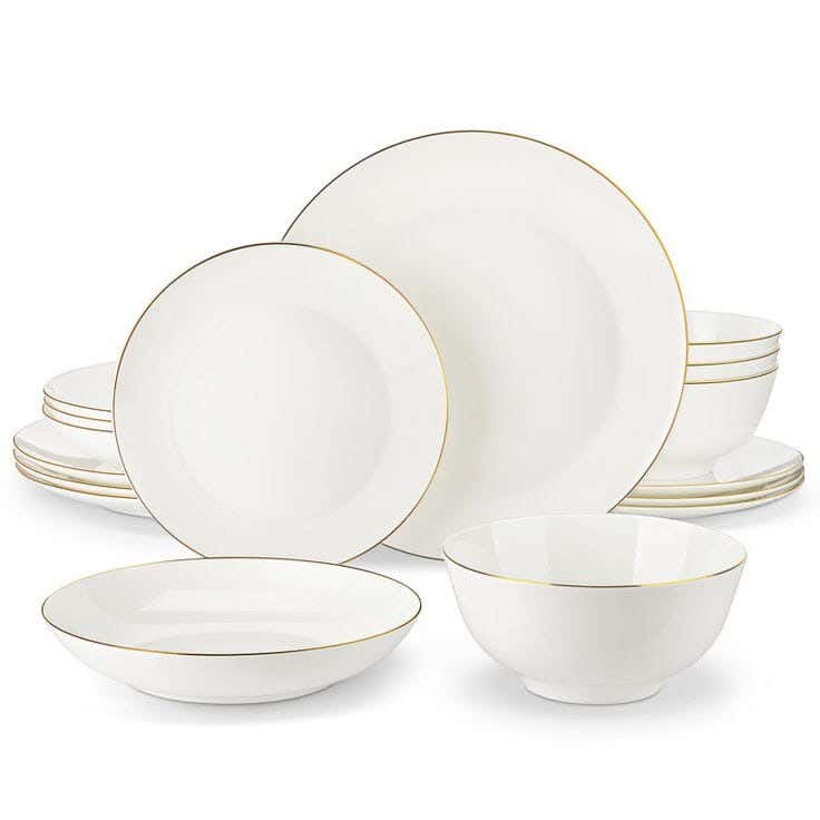 Delicia Porcelain Dinner Set, 24 Pieces - White