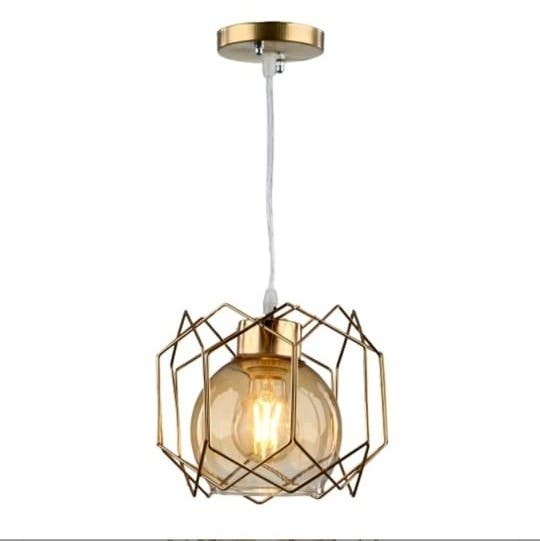 Single ceiling chandelier, 60 x 40 cm - Gold