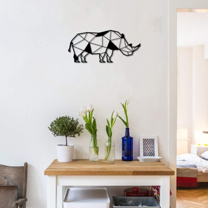 Decorative Wall Hanging, MDF Wood, 80×45 - Black