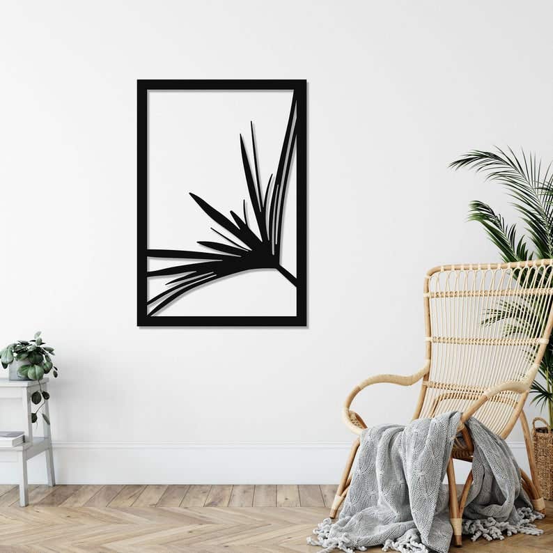Decorative Wall Hanging, MDF Wood, 66×96 - Black