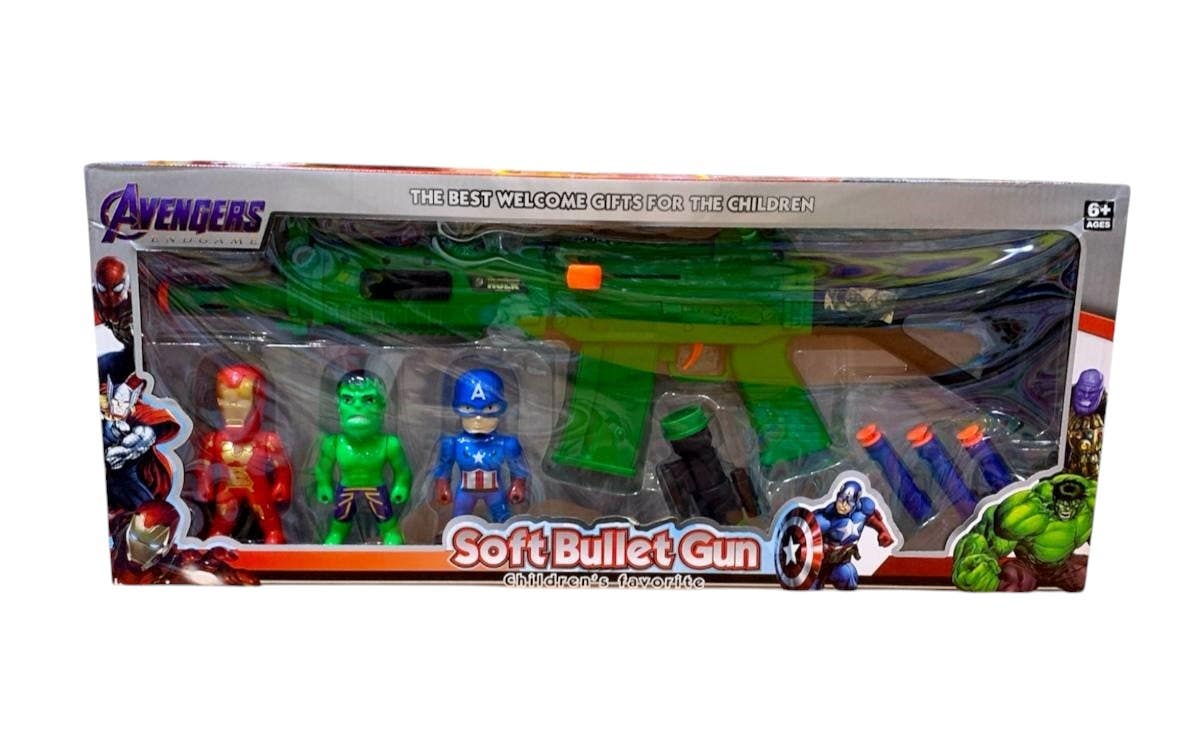 Alsafwa T-365-1 Avengers Foam Gun Toy for Boys - Multicolor