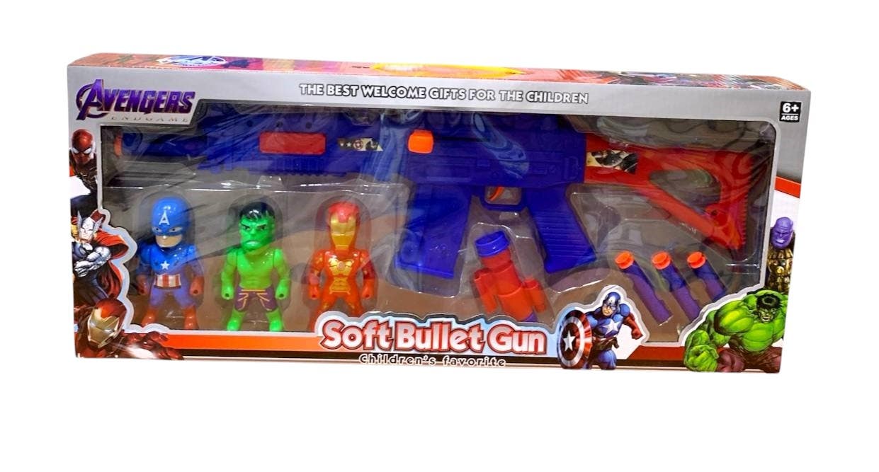 Alsafwa T-365-2 Avengers Foam Gun Toy for Boys - Multicolor