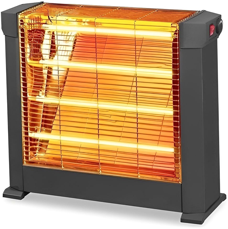 iHome KI-2760 Electric Halogen Heater, 4 Candles, 2200 watt- Black