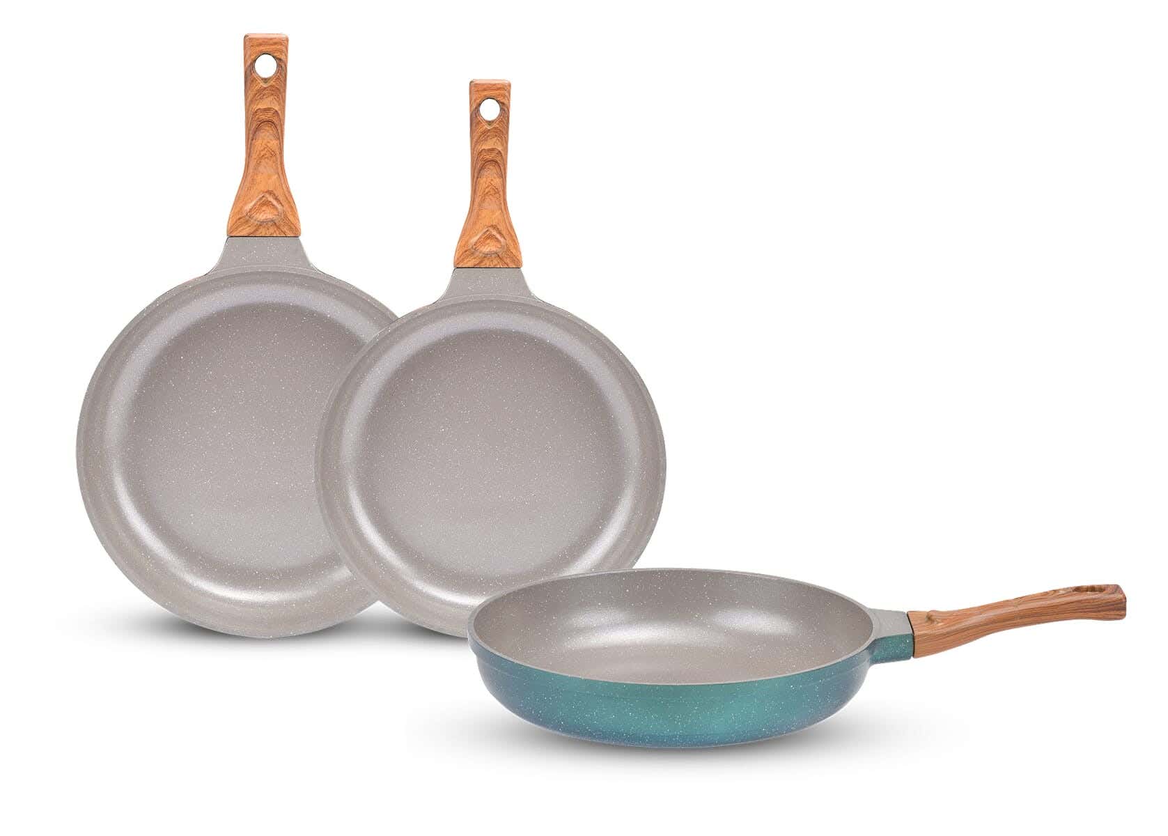 Solingen Granite Round Fry Pan Set, Size 20/24/28 Cm, 3 Pieces - Oily