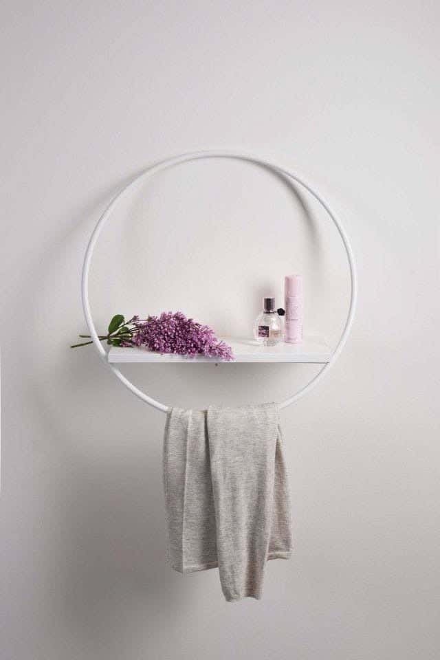 Metal towel holder, 50x50 cm - White