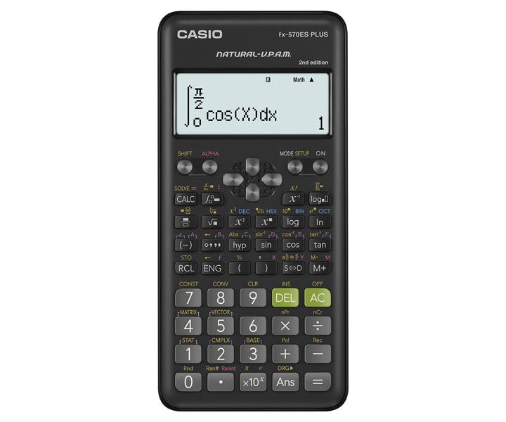 Casio FX-570ESPLUS-2WDTV Portable Scientific Calculator - Black