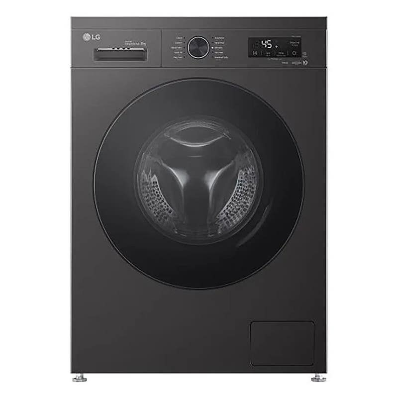LG F4Y2TYGYZ Fully Automatic Front-Loading Washing Machine, 8 kg, 1400 RPM, Inverter Motor - Platinum Black