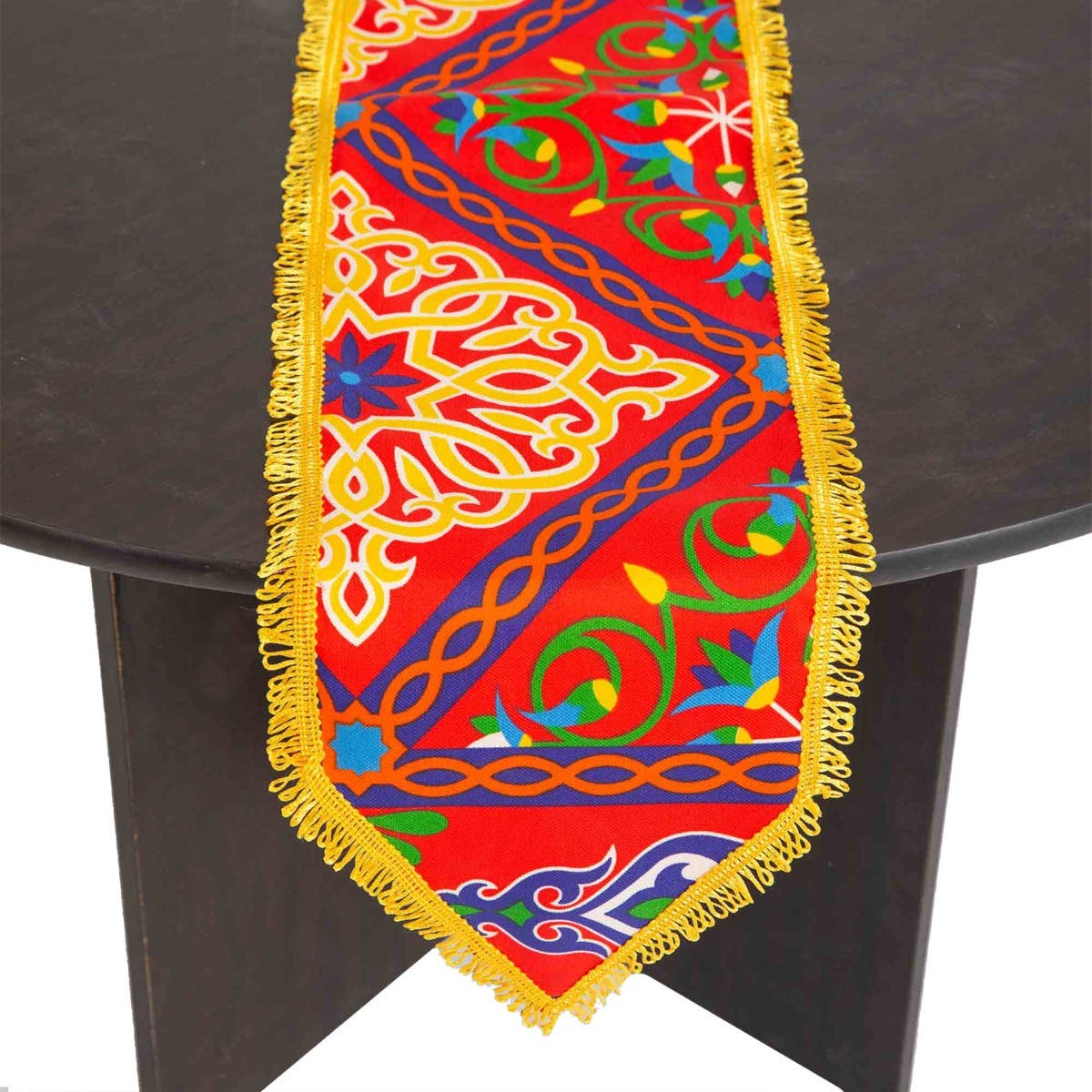 Linen Tablecloth, Ramadan Pattern, 140×25 cm - Multicolor