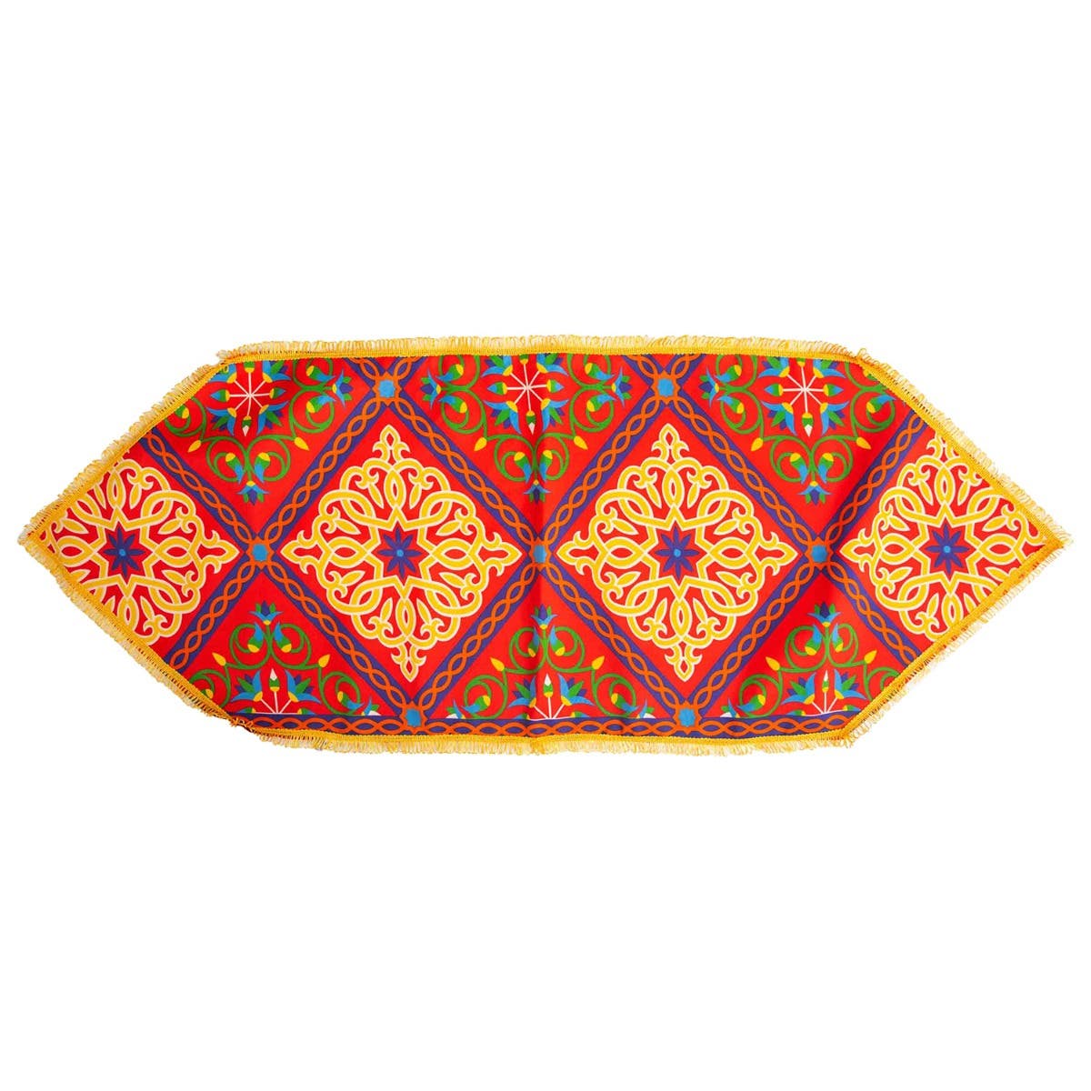 Linen Tablecloth, Ramadan Pattern, 160×60 cm - Multicolor