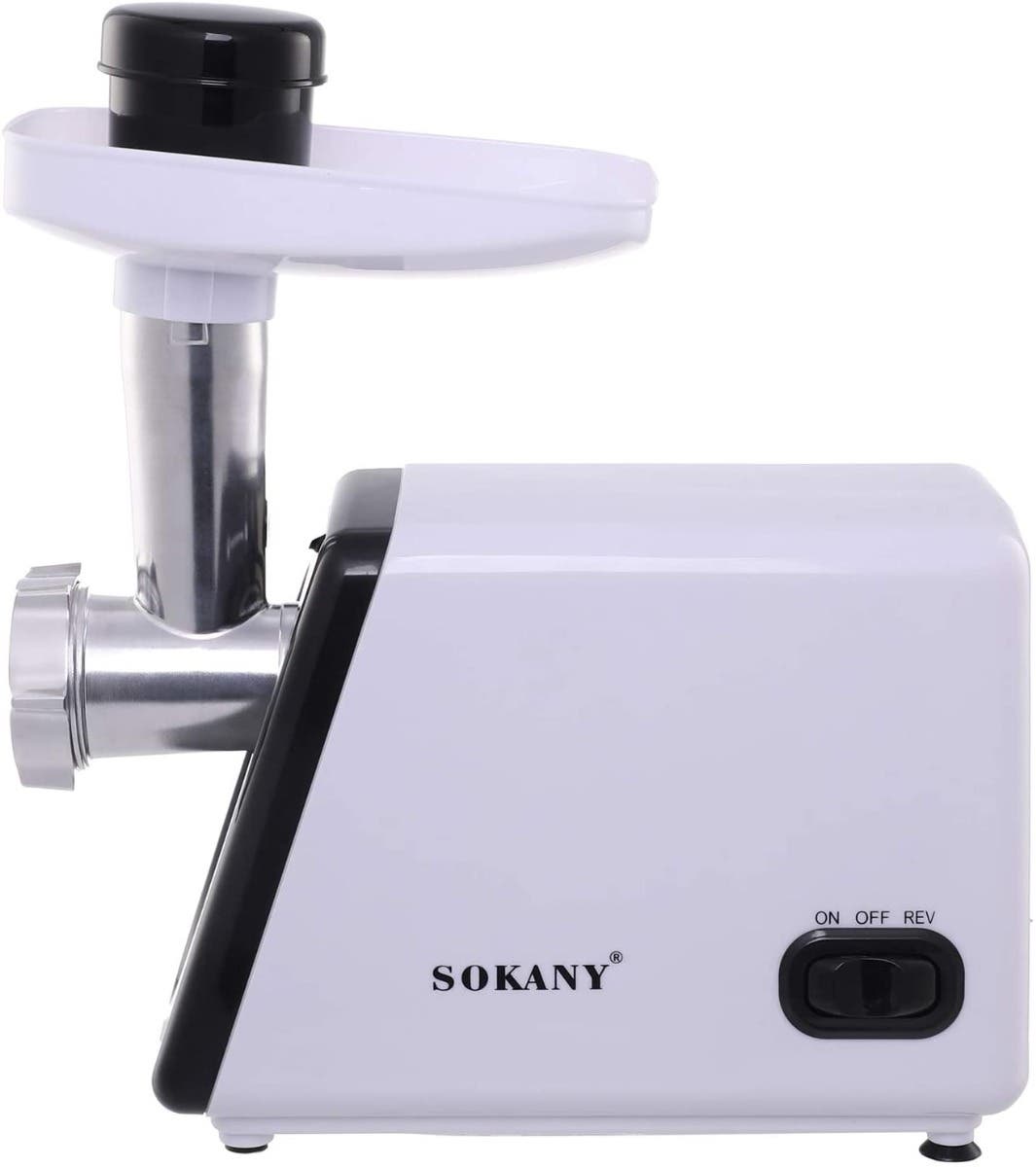 Sokany SK-312 Stainless Steel Electric Meat Grinder, 2500 watt - White