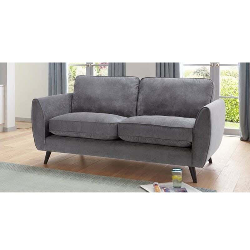 2-seater sofa, beech wood, 180×85×85cm, linen - grey
