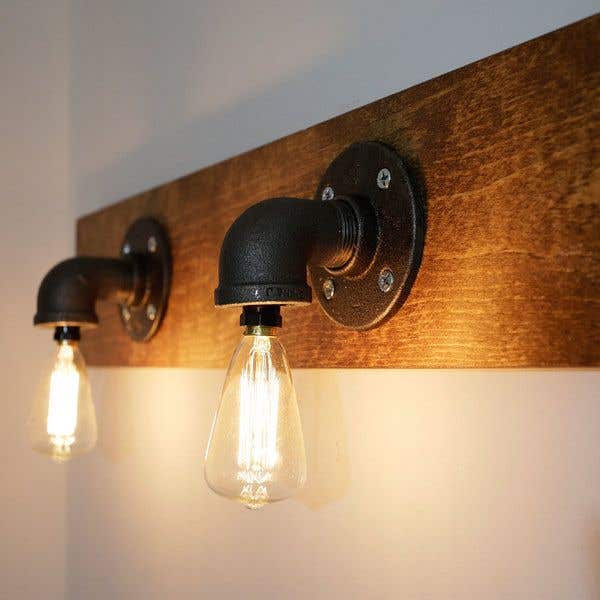 Wall Light Hanging, 1 Bulb - Black