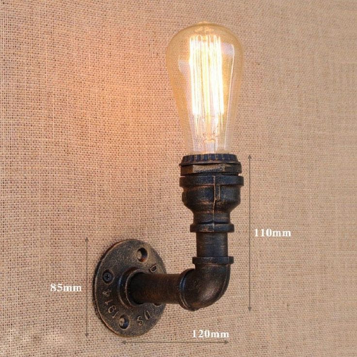 Wall Light Hanging, 1 Bulb - Copper