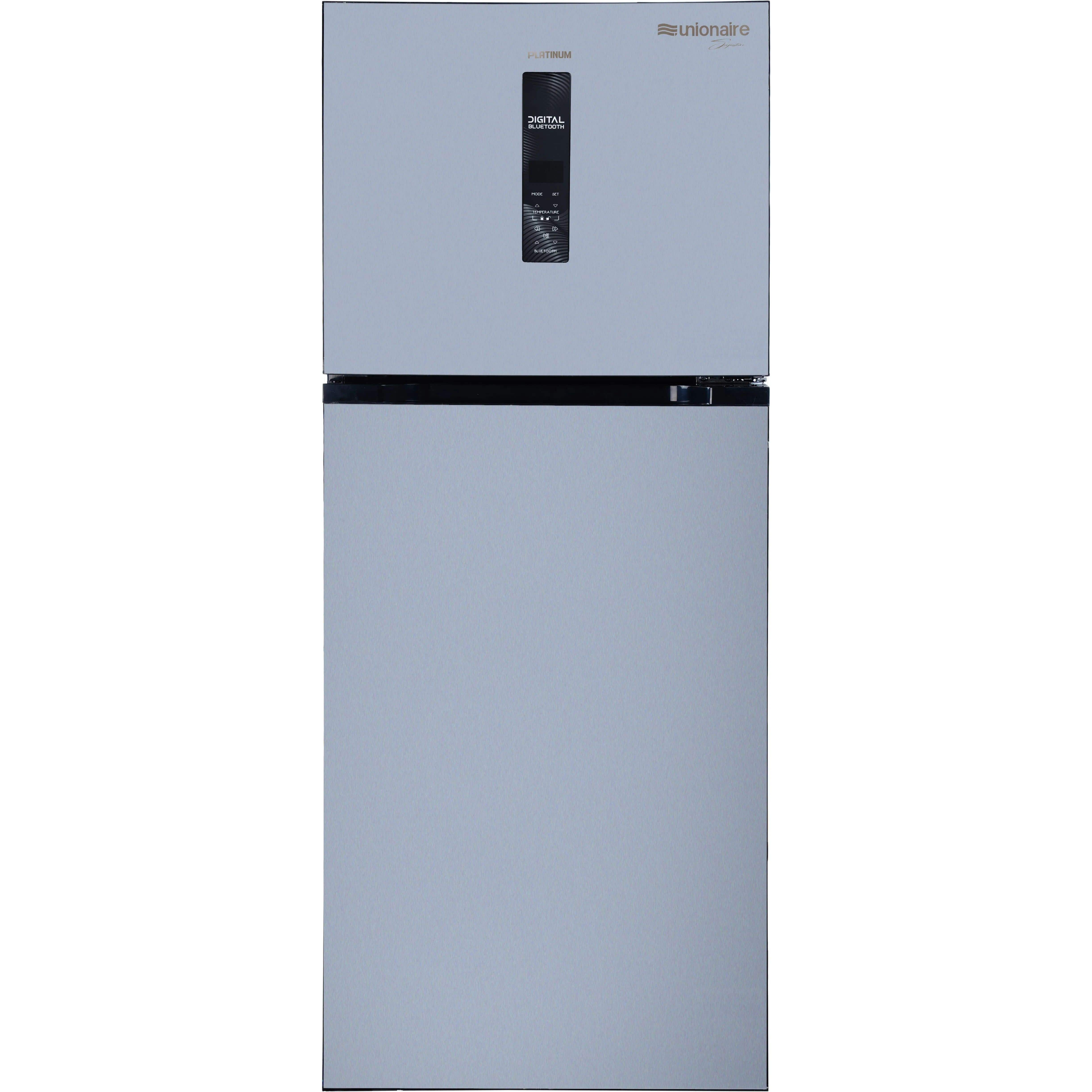 Unionaire URN-420LBLVA-DTHRBSM Signature No Frost Refrigerator, 2 Doors, 350 Liters, Digital Display, Touch - Silver