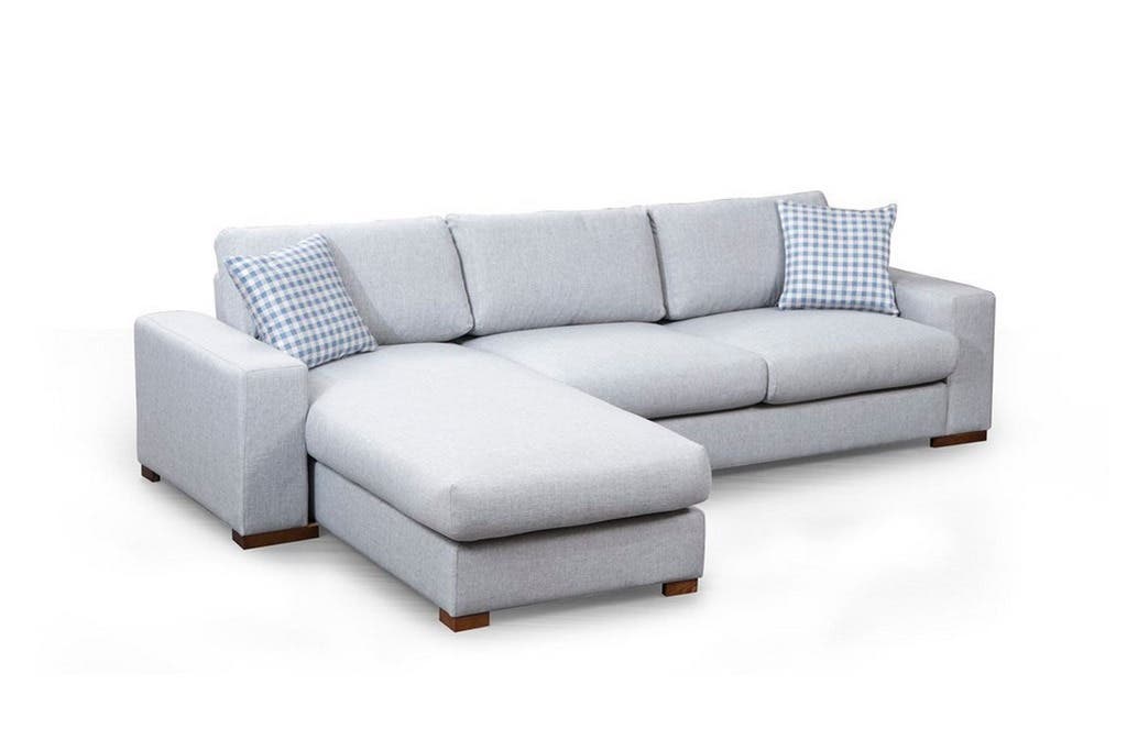 L-Shaped Corner Sofa, Beech Wood, 200 X 300 X 85 Cm - Grey