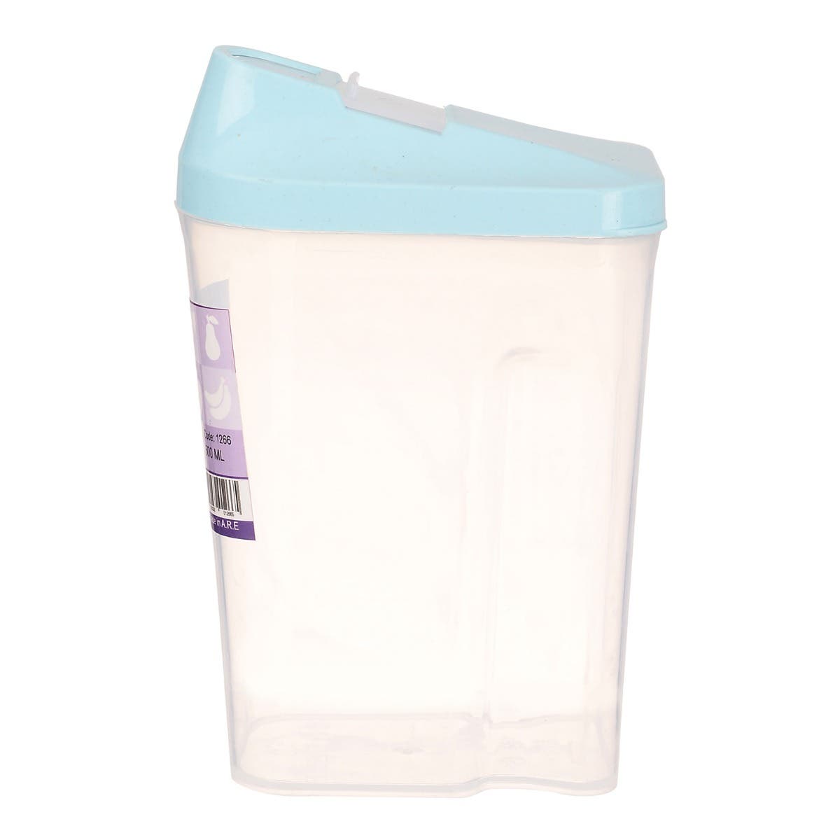 El Hoda Plastic Cereal Box,500ml - Clear Light Blue