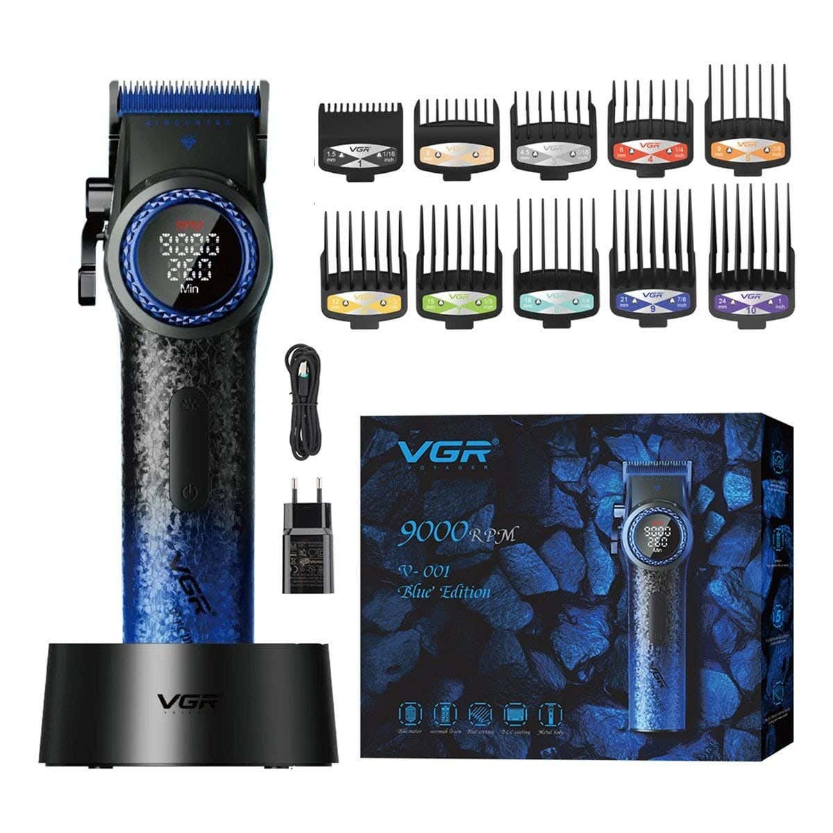 VGR V-001 PRO Multi-Purpose Use Shaving Machine For Men - Blue Black